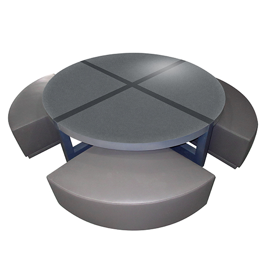 CUSTOM COCKTAIL TABLE & OTTOMANS